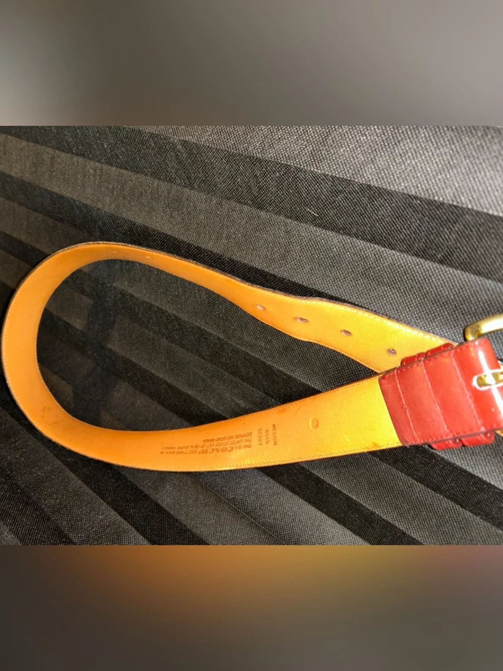 Vintage 1990s Coach Leather Belt (Style #8500) in the vibrant 